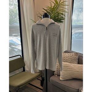 Billy Reid Sweatshirt Quarter Zip Pullover Men’s Large Gray Sweater Stretch